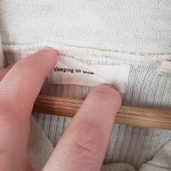 Anthropologie Sleeping on Snow Turtleneck Wool Linen Sweater Cream Size Small - Picture 5 of 8